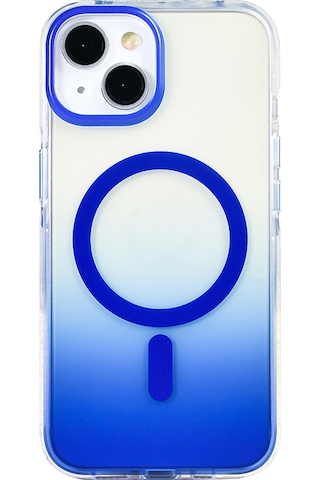 Apple Uyumlu iPhone 13 Kılıf M-safe Şarj Özellikli Transparan Renk Geçişli Zore Toros Kapak Mavi