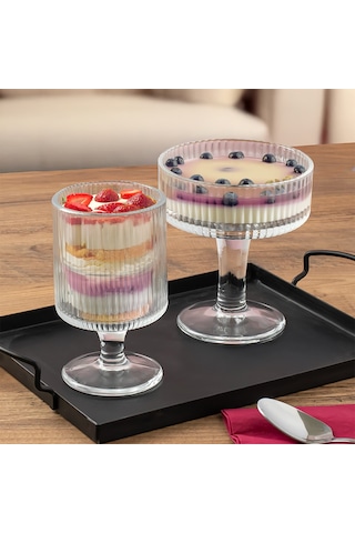 Porsima 4 Lü Ayaklı Dondurma Magnolia Kasesi Sunum Kase Seti