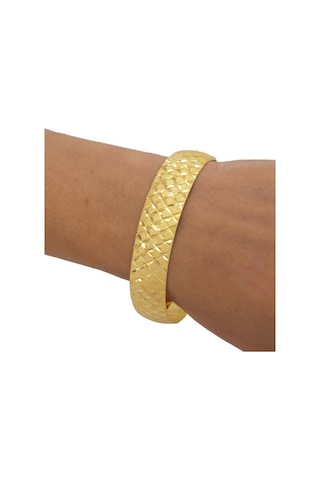 Ferizz 22 Ayar Altın Kaplama Baklava Deseneli 15 Mm Bilezik Altın