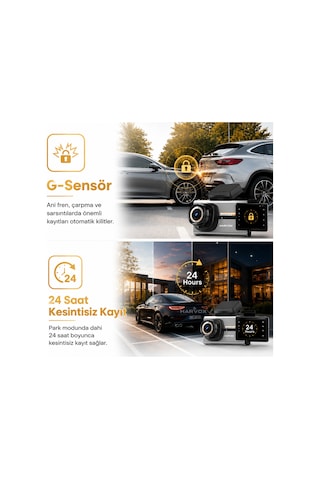Bagajon 2k Pro Akıllı Araç Kamerası 4g Wifi Gps 24 Saat Kayıt, Çift Yönlü Sesli Görüşme, Gece Görüşü, G-sensör
