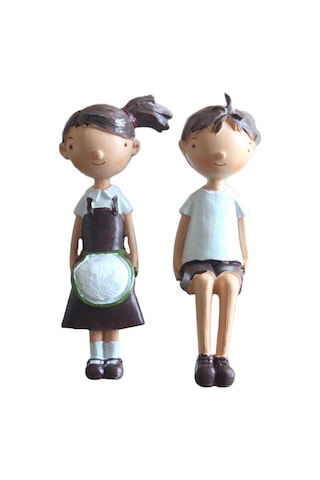 Homyl Reçine Masaüstü Süs Heykeli Çift Ev Ofis Oteller Için Orta