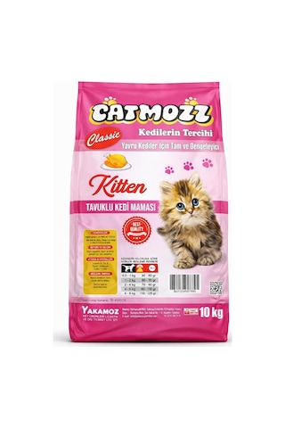Catmozz Classic Tavuklu Kıtten Yavru Kedi Maması 10 KG