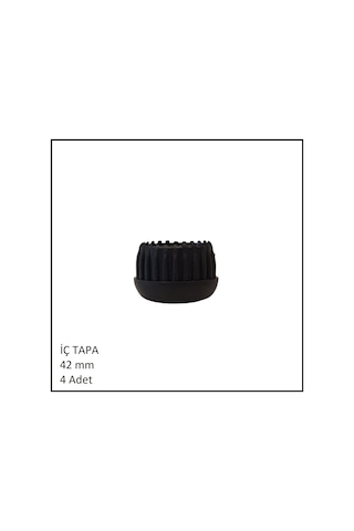 Plastik İç Tapa, Yuvarlak, 42 Mm 4 Adet Siyah