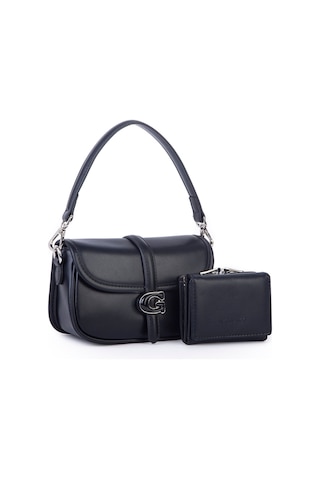 Nas Bag Premium Seri Mini 2li Set Çapraz El Ve Cüzdan Seti Siyah Siyah