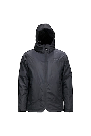 Erkek Kapitone Kapüşonlu Iç Cepli Siyah Mont 001