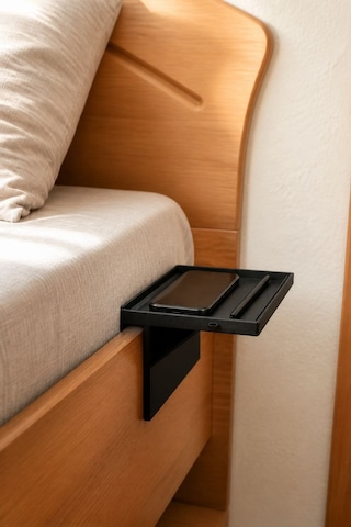 Modern Yatak Kenarı Organizer Rafı Çok Amaçlı Telefon, Kahve Ve Aksesuar Standı siyah