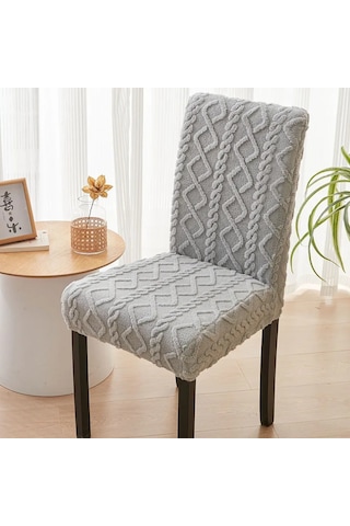 Qingmipy "polyester Fr Sandalye Kılıfı - 52x45cm Açık Gri Yıkanabilir" Gri