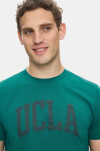 Ucla Culver Koyu Yeşil Bisiklet Yaka Baskılı %100 Pamuk Standard Fit Erkek Tshirt