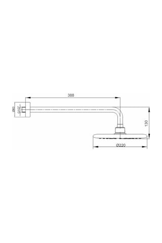 Ar Acuba Tepe Duş Başlığı Duvardan Borulu Ø 220 Mm 102145062 Krom