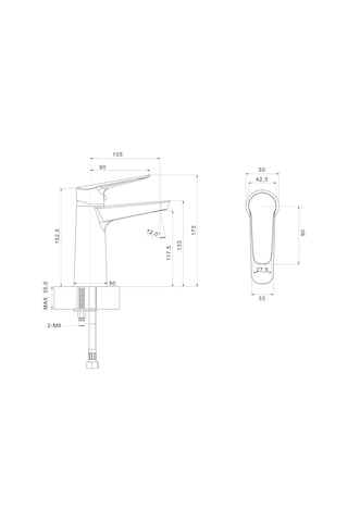 Creavit Bevel Lavabo Bataryası Krom