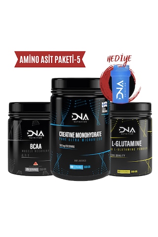 Amino Asit Paketi-5 Creatine 500gr+bcaa 250gr+glutamine 300gr Karışık