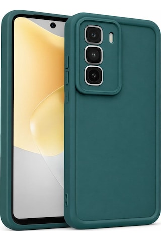 Infinix Hot 50 Pro Uyumlu Kamera Çıkıntılı Mat Silikon Telefon Kılıfı Yeşil