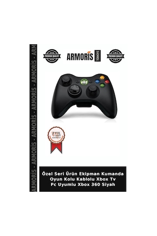 Özel Seri Ürün Ekipman Kumanda Oyun Kolu Kablolu Xbox Tv Pc Uyumlu Xbox 360 Siyah