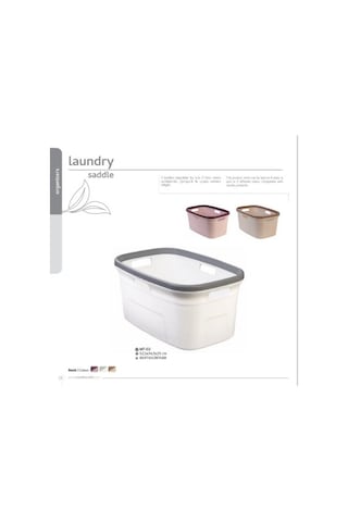 Motek MT-02 4 Taraflı Tutulabilen Çamaşır Sepeti Selesi Beyaz Gri Beyaz - Gri