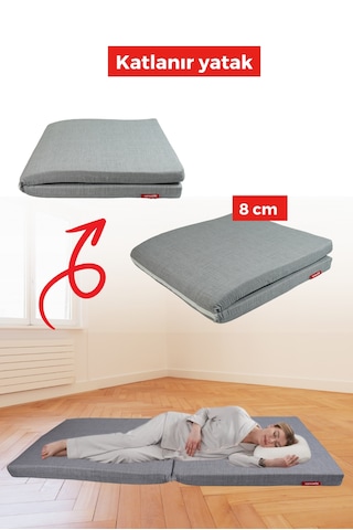Xpermate Katlanır Yatak Yer Yatag I 80x180x8 Gri 2yktlnr