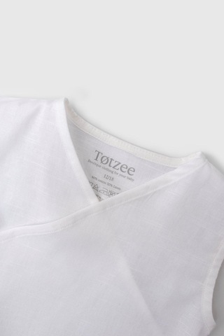 Totzee Keten Kruvaze Tulum Kar Beyazı Beyaz