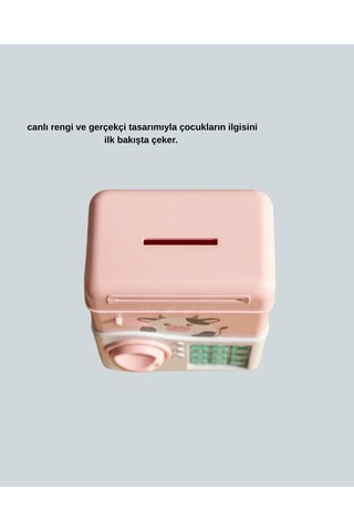 Pembe Elektronik Şifreli Otomatik Para Çeken Atm Kumbarası Diğer