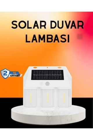 Güneş Enerjili 3 Modlu Duvar Apliği Bahçe Ve Garaj Aydınlatması Çok Renkli
