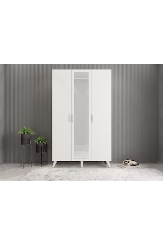 Açelya Portmanto Vestiyer Ayakkabılık Beyaz-m4 120cm Montaj Dahil