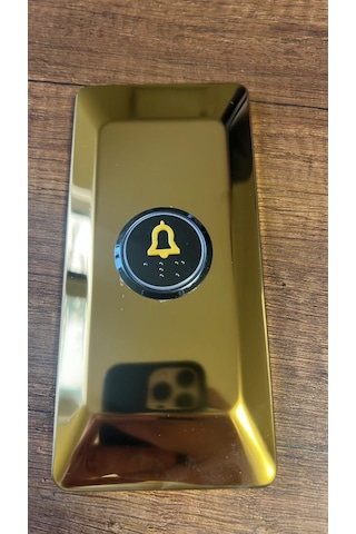 Backhome Led Işıklı Dekoratif Kapı Zili Butonu Gold