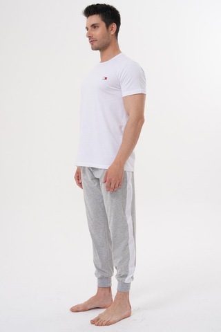 Mecit 4000 Beyaz Gri Erkek Büyük Beden Pijama Takımı Gri