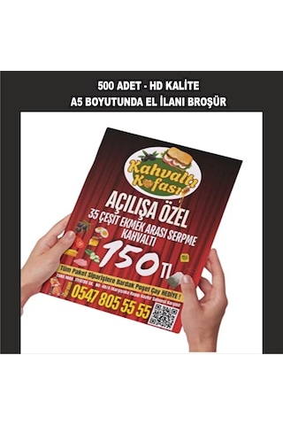 El İlanı 500 Adet Broşür / Ücretsiz Tasarım / Tasarım Bizden