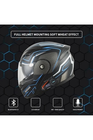 Fm Radyolu Kask Kulaklığı Su Geçirmez Bluetooth 5.3 Motosiklet Kask Kulaklık