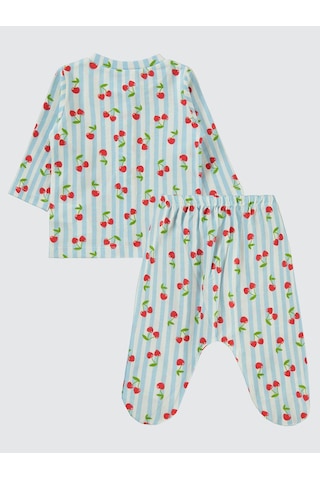 Civil Baby Kız Bebek Pijama Takımı 1-6 Ay Mavi Mavi