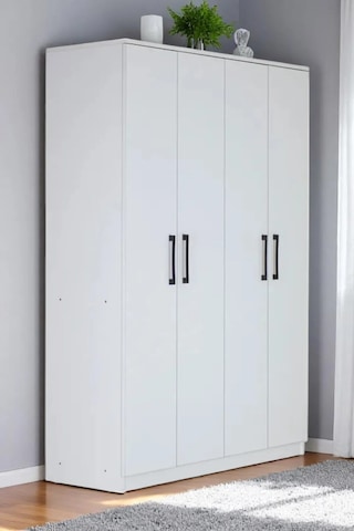 4 Kapılı Beyaz Gardırop Dolap T-900 120 X 174 X 45