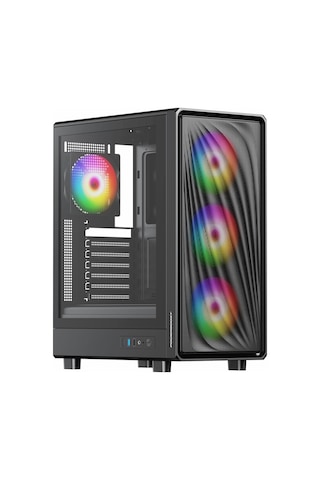 Powerboost Pb-a5065b 650w 80+ Bronz Usb 3.2 Argb Eatx Mid Tower Siyah Kasa
