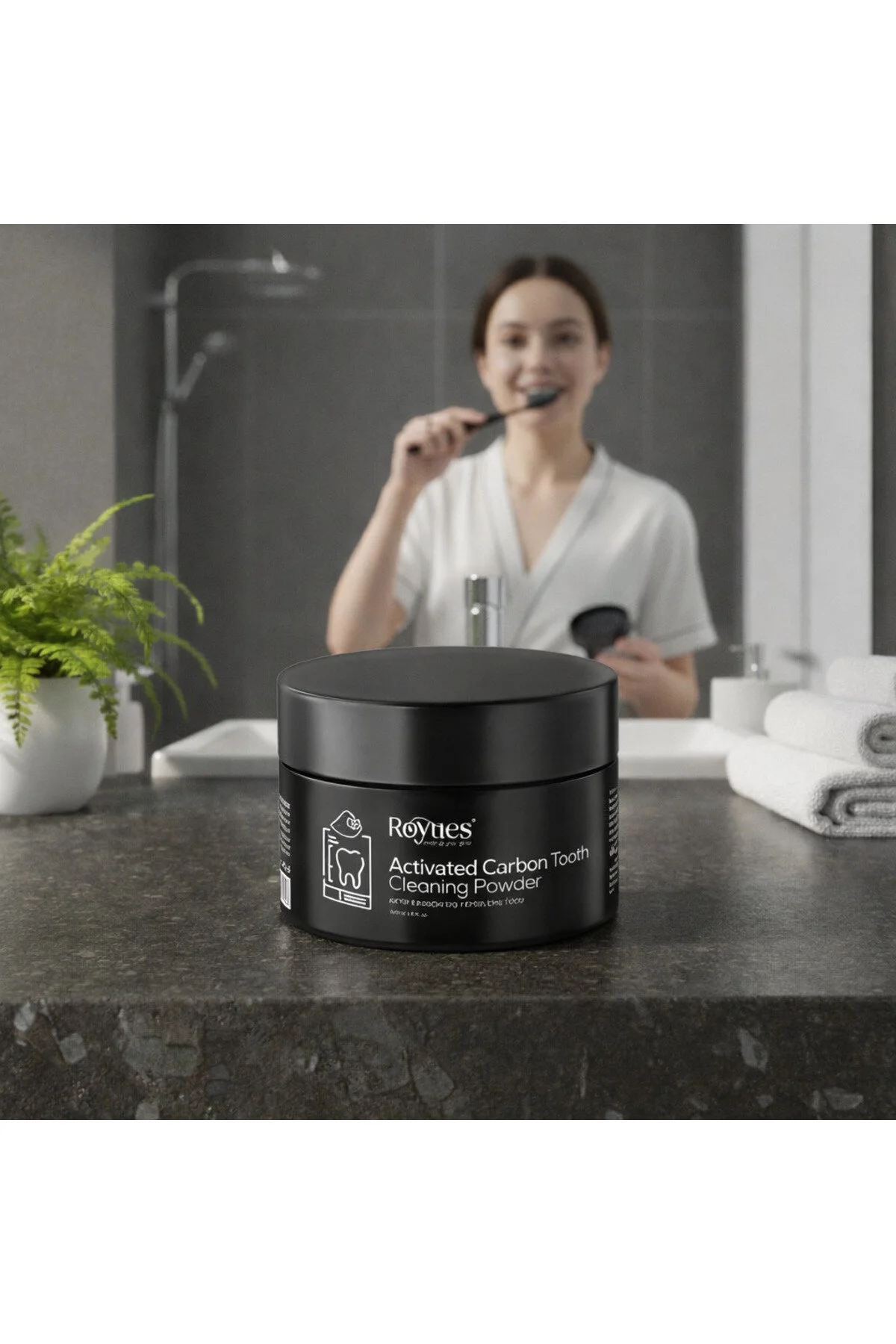 Activated Carbon Diş Beyazlatıcı Toz Sararma Ve Leke Karşıtı Siyah Kömürlü Diş Tozu 40g