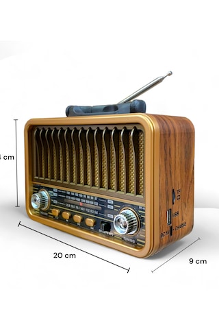 Royaltrend RT-835 Nostaljik Radyo Solar Güneş Panelli Nostalji Radyo
