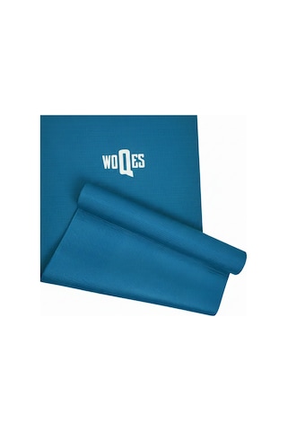 Woqes Egzersiz Matı 5mm Kalınlık 173x61 Cm Kaymaz Pilates Ve Fitness Matı Koyu Mavi Mavi