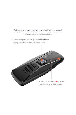 T823 Araba Güneşlik Bluetooth Eller Serbest Çağrı Hoparlörü