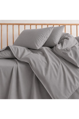 Lief Home %100 Pamuklu Sertifikalı Bebek Nevresim Takımı 100x150 63 Tel Dokuma Kutulu Gönderim Gri