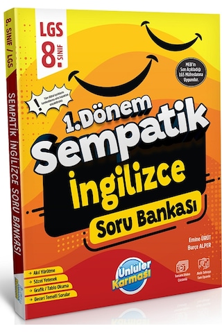 Ünlüler Karması Yayınları 8. Sınıf Lgs İngilizce 1. Dönem Sempatik Soru Bankası P-205907 Ünlüler Karması Yayınları 8. Sınıf Lgs İngilizce 1. Dönem Sempatik Soru Bankası P-205907