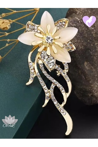 Olfil Orkide Broş Brüş 216460726 Altın Rengi