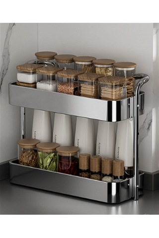 Çift - Kalınlaştırılmış Paslanmaz Çelik Mutfak Baharat Rafı,