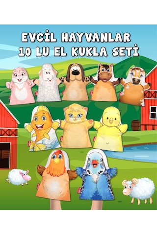 40 Parça - 4 Mega Set Tox El Kukla , Eğitici Oyuncak Karışık Çok Renkli