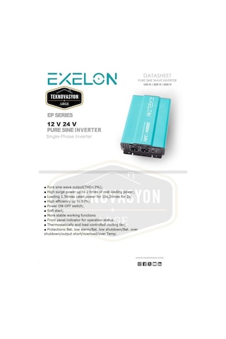 Exelon  Tam Sinüs 2000W 24V İnverter
