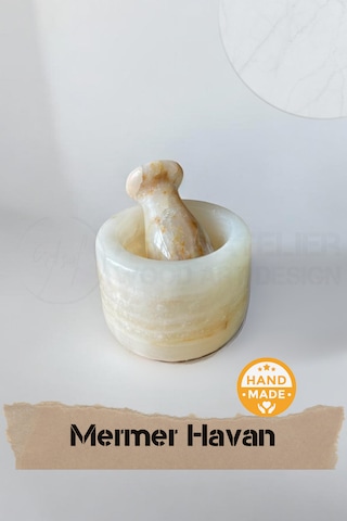 El Yapımı Mermer Havan 7 X 5 Cm