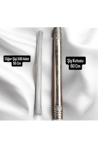 Ciğer Şişi 100 Adet,şiş Kutusu 60 Cm,galvaniz Barbekü Ciğer Şişi