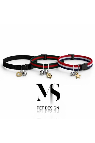 Zilli Kedi Tasması/charm Detaylı/ Yeşil Kırmızı Yeşil - Kırmızı