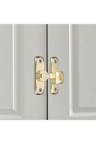 Besthome1 Suntek Ahır Kapı Kilidi Mandalı, Parlak Altın Donanım