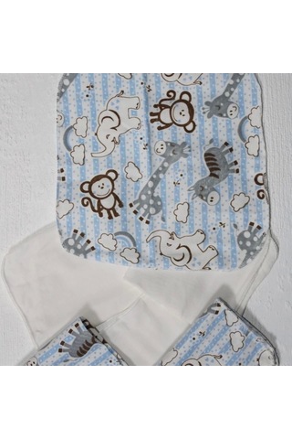 7 Adet Erkek Bebek Ağız Silme Mendili 100% Pamuk 0 - 6 Ay