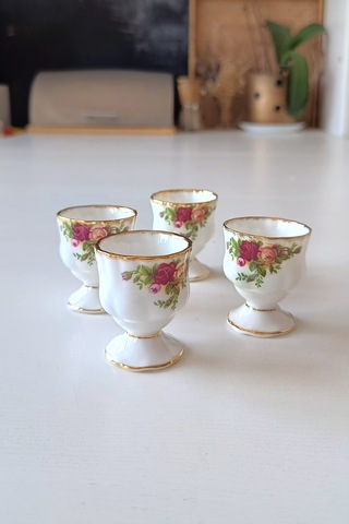 Old Country Roses Bone China Yumurtalık 4 Adet Kırmızı