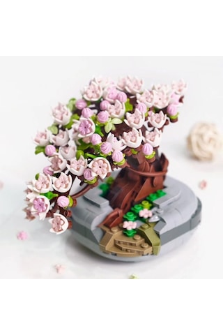 Lz1661 Loz Eternal Flowers Serisi - Pembe Sakura Kiraz Ağacı 426 Parça Yapım Seti