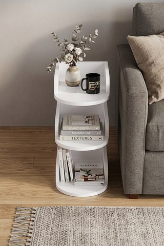 Northcity Yan Sehpa Suntalam Beyaz 60x43 Cm Abanoz - Beyaz