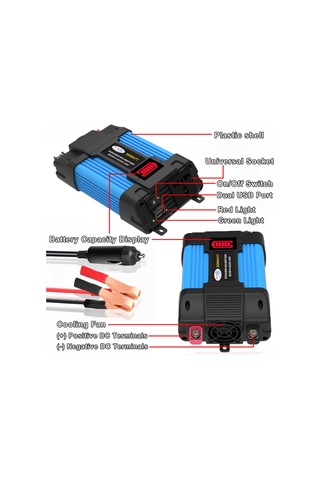 Xindoker 12v'den 110v'ye Dönüştürücü, 300w Led Göstergeli Araç Inverteri, Çift Usb, Elektrikli Aletler İçin Güç Kaynağı