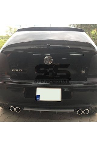 Volkswagen Polo Mk4 Difüzör Arka Tampon Eki 4 Egzoz Çıkışlı Gri L